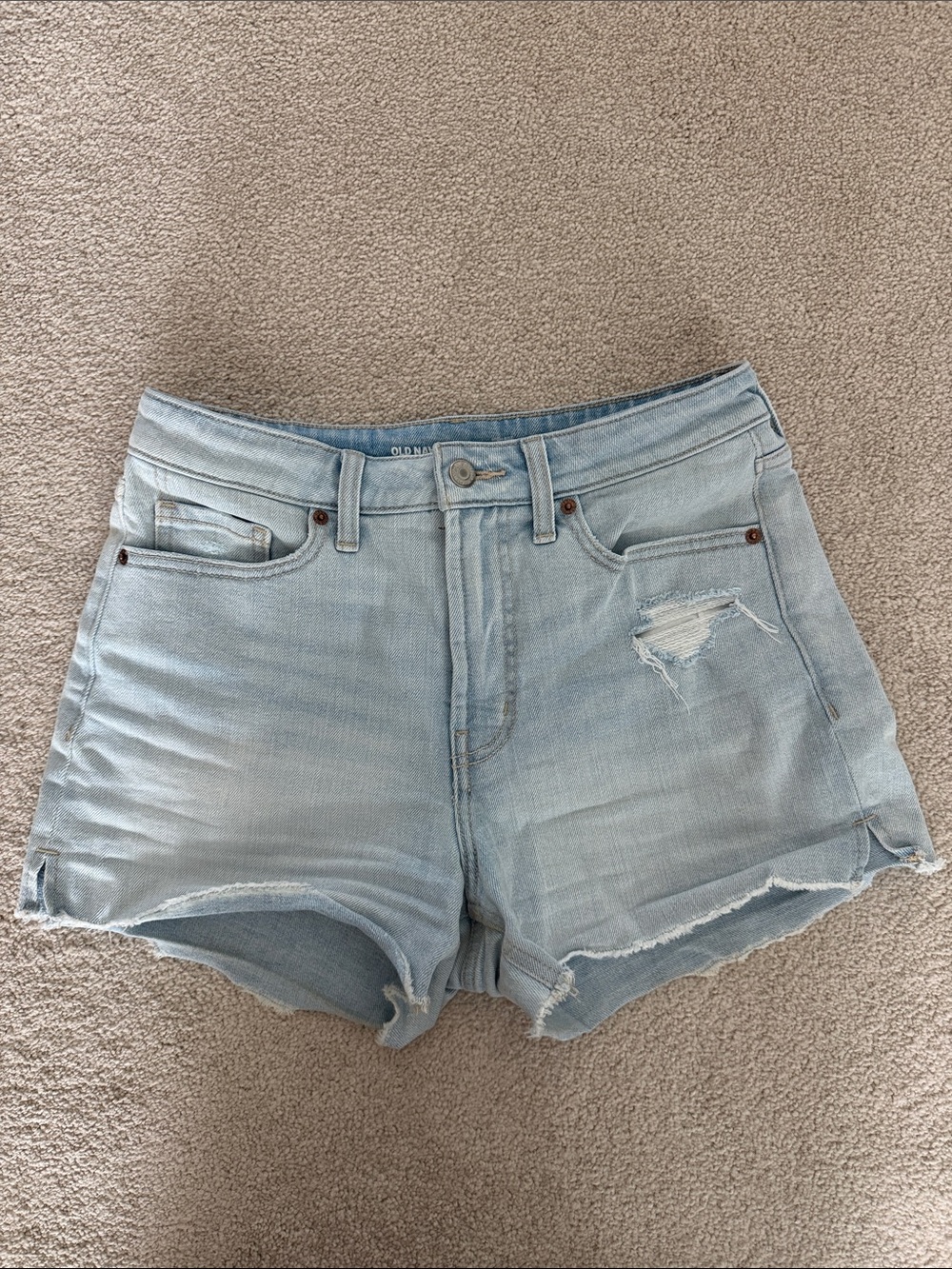 Old Navy Light Blue Distressed Denim Cutoff Shorts
